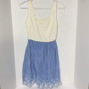 Half blue half white womens summer dress!
